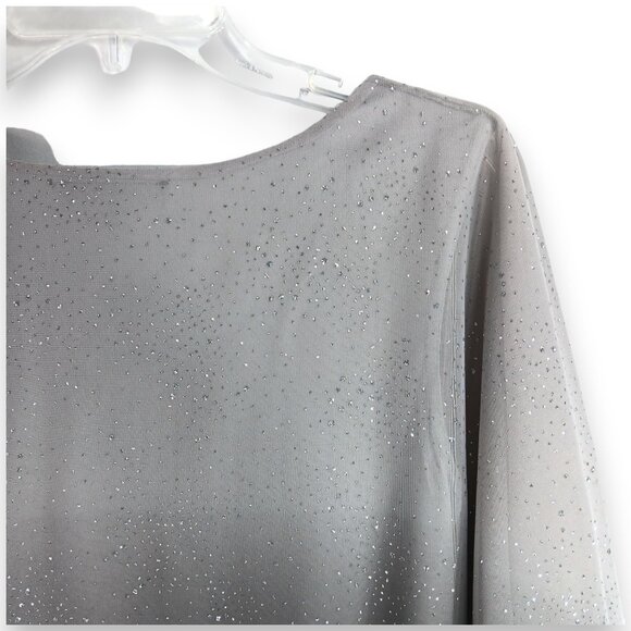 SARA MICHELLE-Women's Glitter Blouse- Black-Gray-SMALL-Light weight - Picture 7 of 11